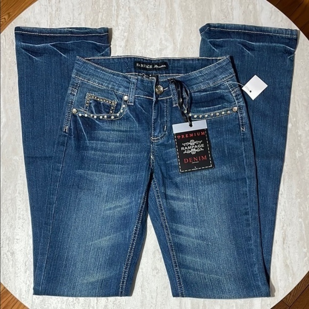 NWT Rampage Premium Rhinestone Jeans *0 *Inseam 32